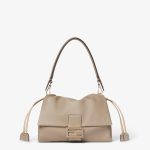 FENDI Mamma Baguette Medium Dove gray nappa leather bag